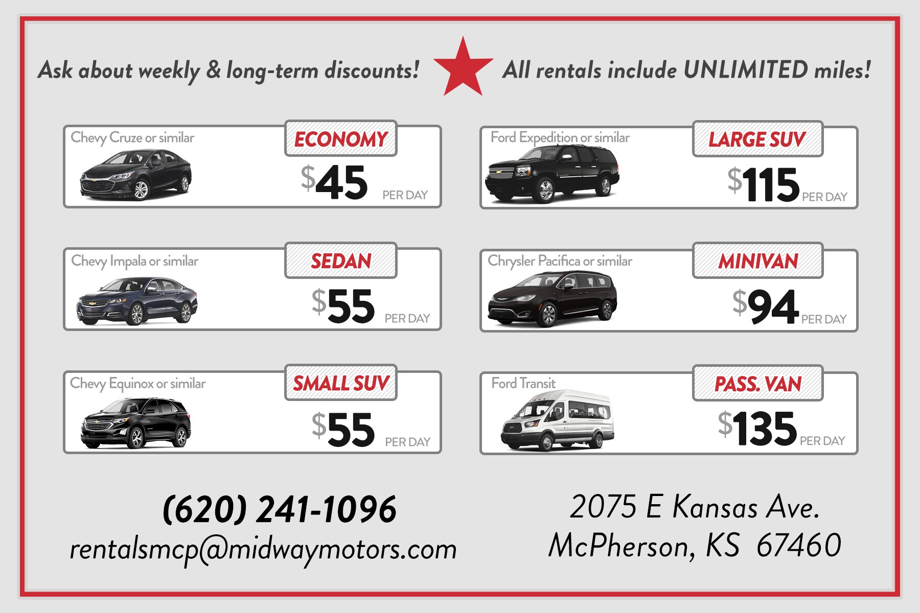 McPherson Rental Cars in Wichita KS Midway Motors Salina Emporia