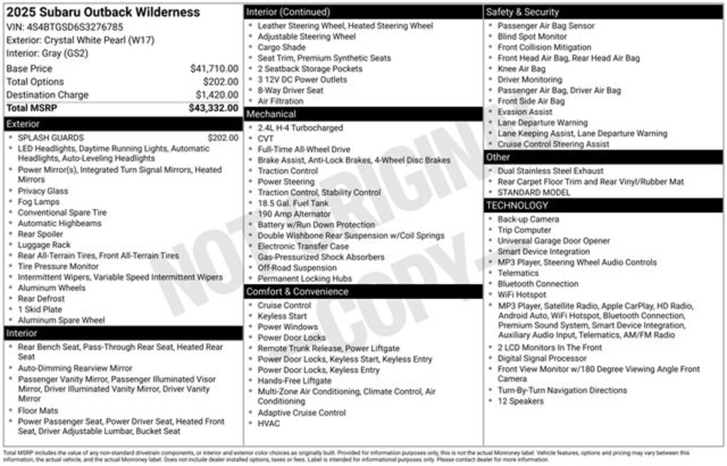 Used 2025 Subaru Outback Wilderness SUV