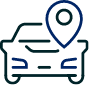 car with location pin icon