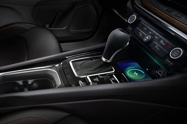 Compass interior showing wireless charger
