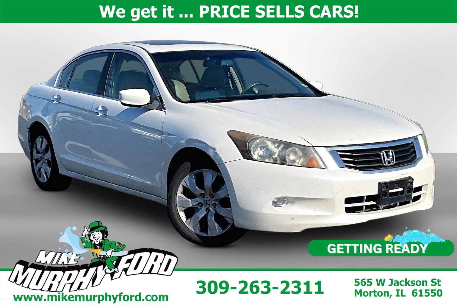 Used 2010 Honda Accord EX-L V6 with VIN 1HGCP3F89AA029002 for sale in Morton, IL