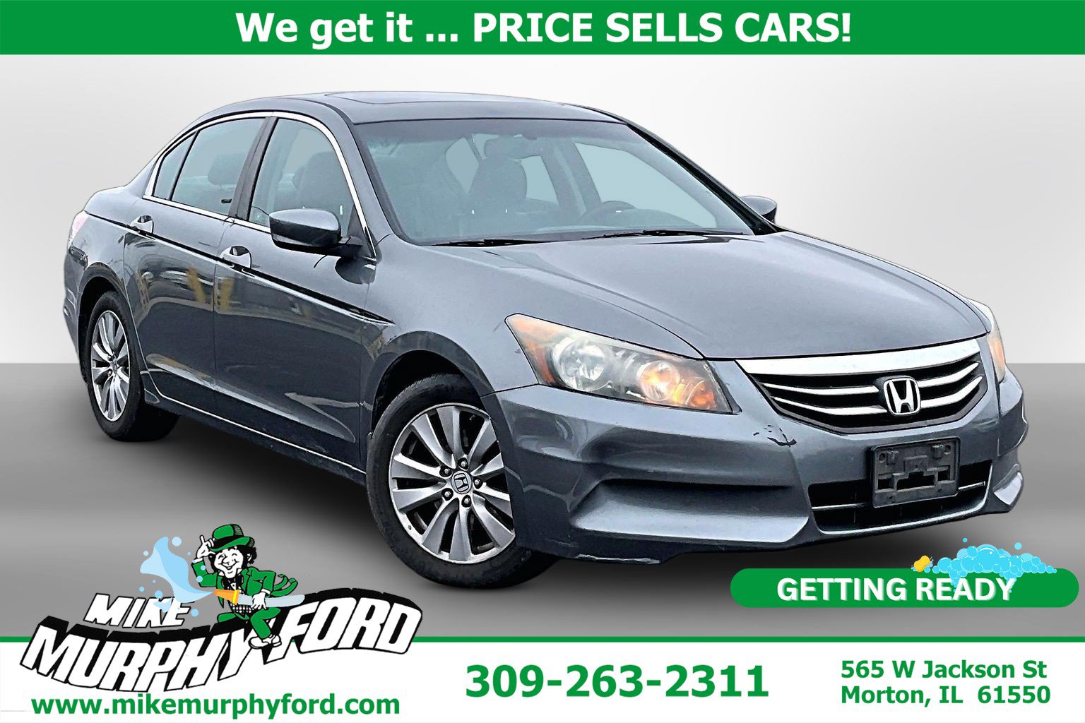 Used 2012 Honda Accord EX-L with VIN 1HGCP2F80CA103355 for sale in Morton, IL