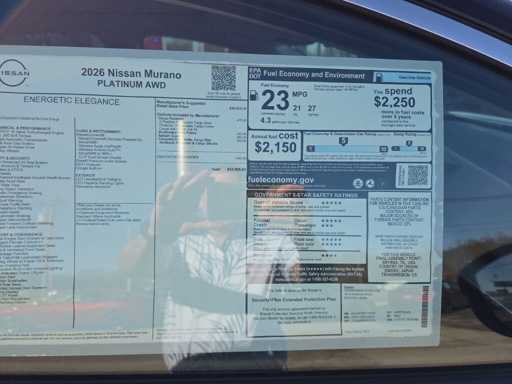 New 2026 Nissan Murano Platinum SUV