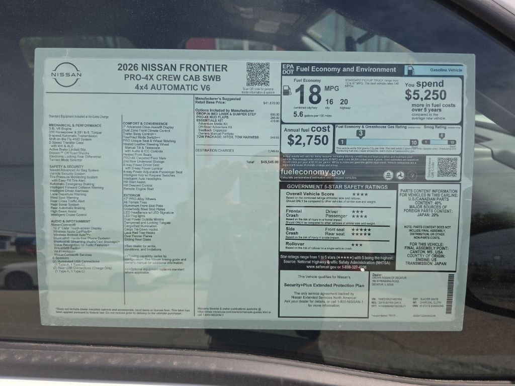 New 2026 Nissan Frontier PRO-4X Truck Crew Cab