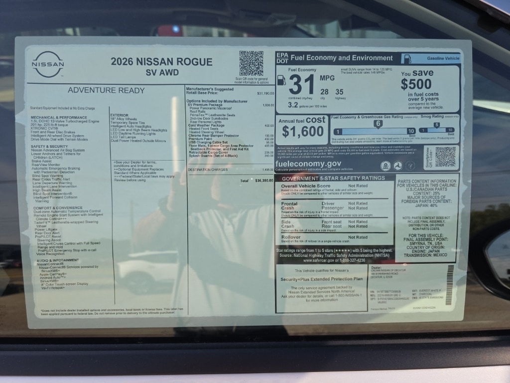 New 2026 Nissan Rogue SV SUV