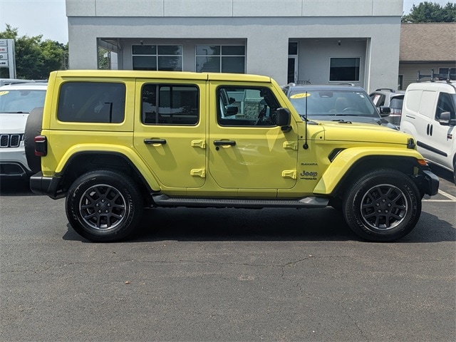 Certified 2022 Jeep Wrangler Unlimited Sahara with VIN 1C4HJXEG8NW222983 for sale in Milford, CT