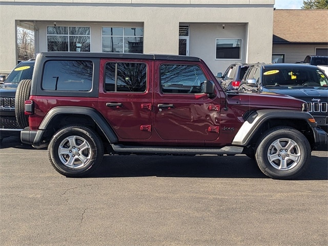 Certified 2022 Jeep Wrangler Unlimited Sport S with VIN 1C4HJXDN6NW128343 for sale in Milford, CT