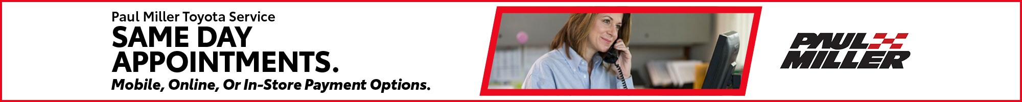 Schedule Your Service Appointment Online at Paul Miller Toyota