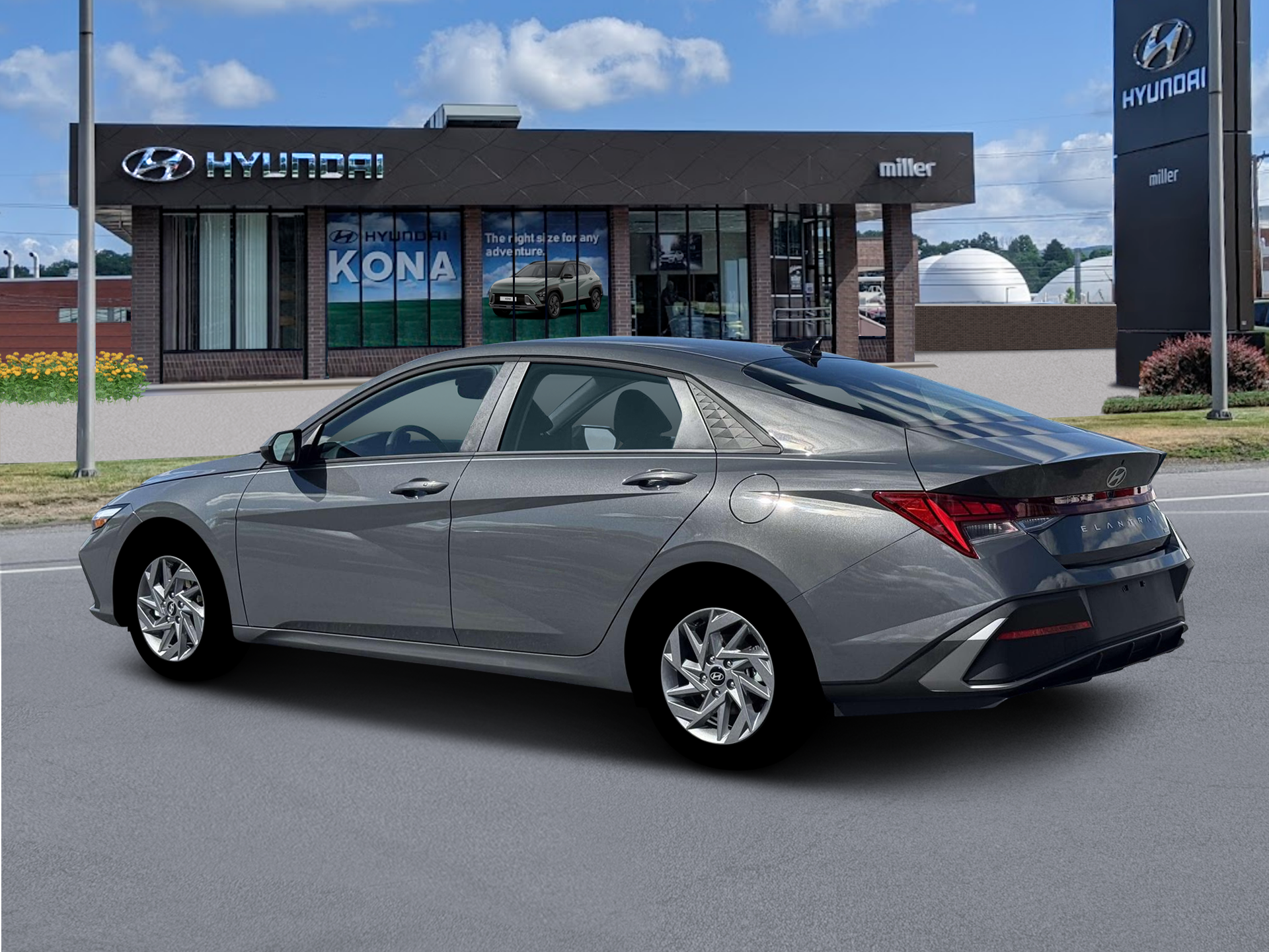 New 2026 Hyundai Elantra Hybrid Blue Sedan