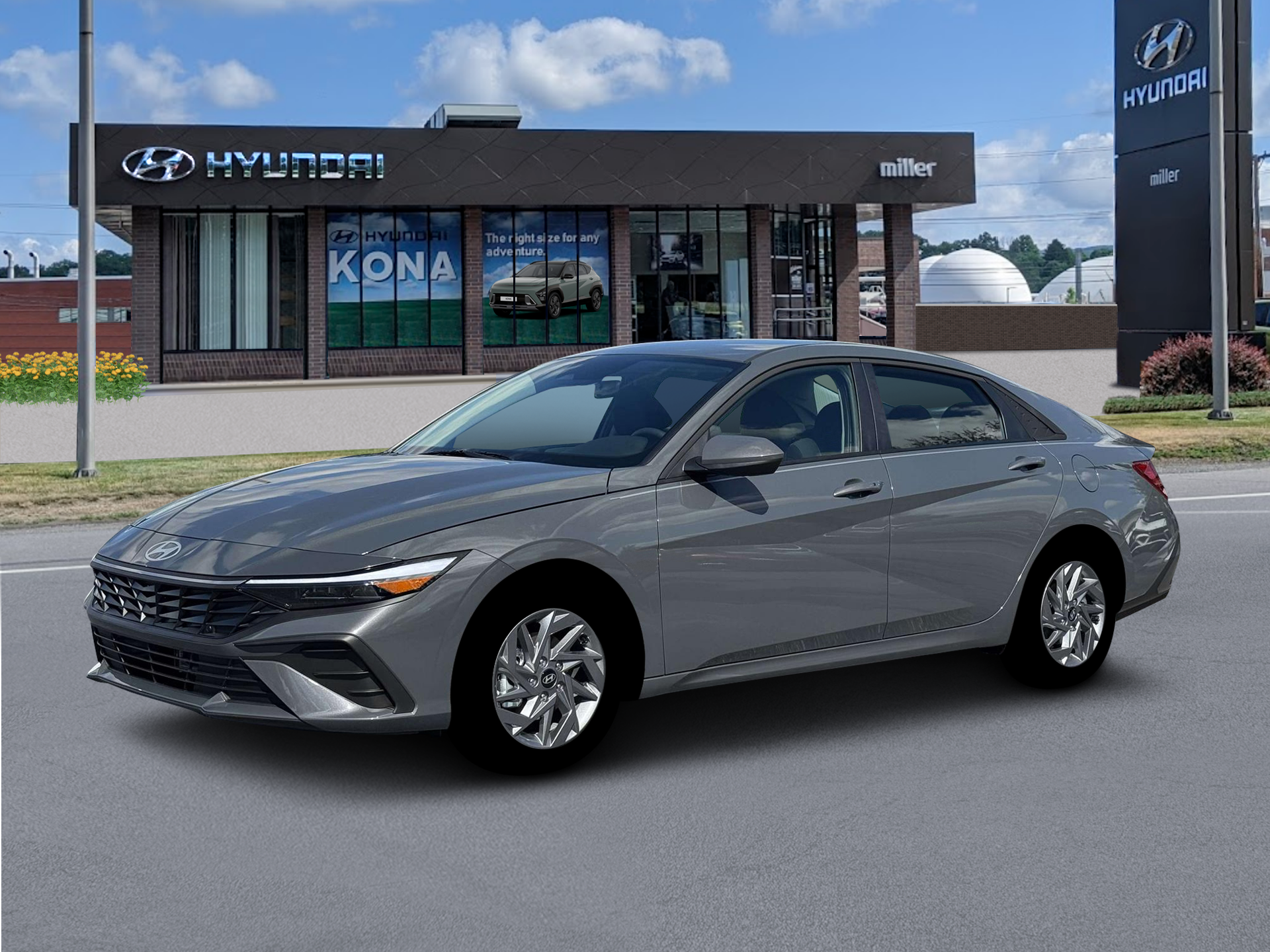New 2026 Hyundai Elantra Hybrid Blue Sedan
