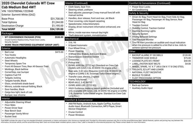 2020 Chevrolet Colorado Work Truck - Photo 37