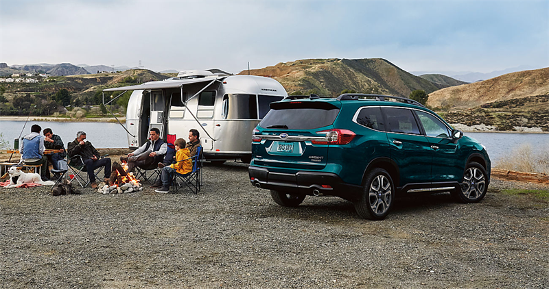 Family camping near the 2027 Subaru Ascent