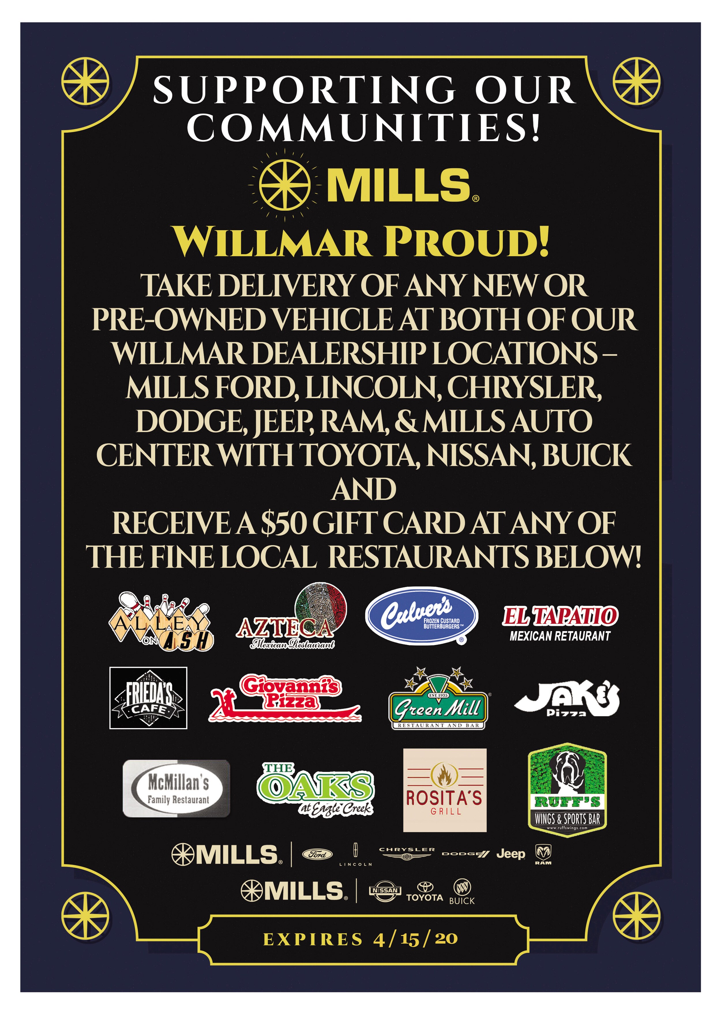 Willmar Proud Supporting Our Community Mills Ford of Willmar