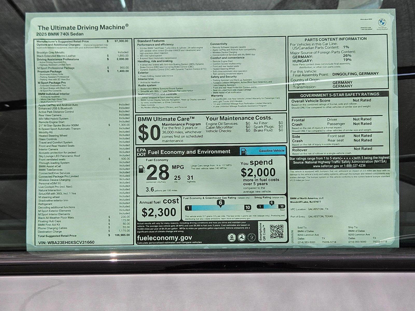 2025 BMW 7 Series 740i - Photo 17