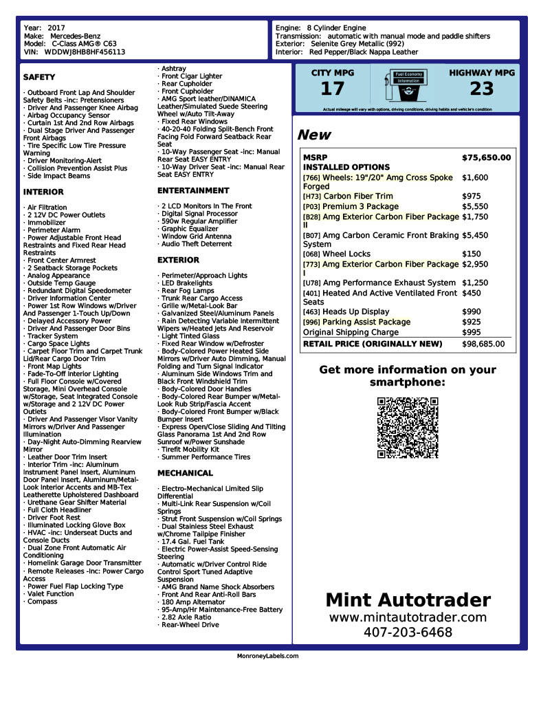 Mercedes-Benz C-Class AMG C 63 S Coupe