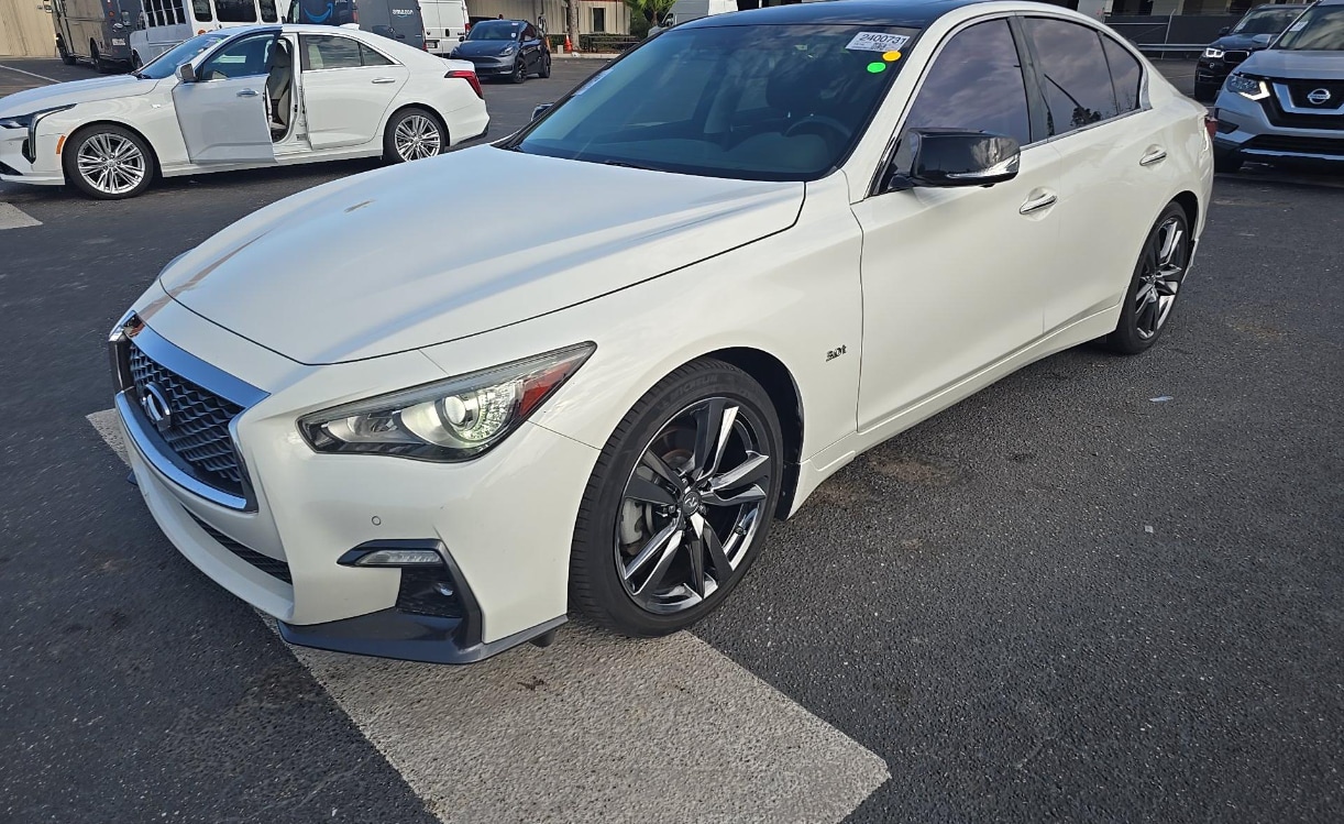 White 2019 INFINITI Q50 Sedan Rear-Wheel Drive 7-Speed Automatic