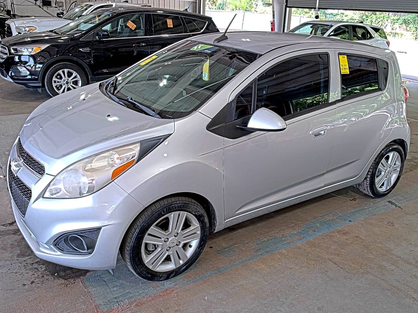 Silver 2014 Chevrolet Spark Hatchback Front-Wheel Drive Continuously Variable Transmission