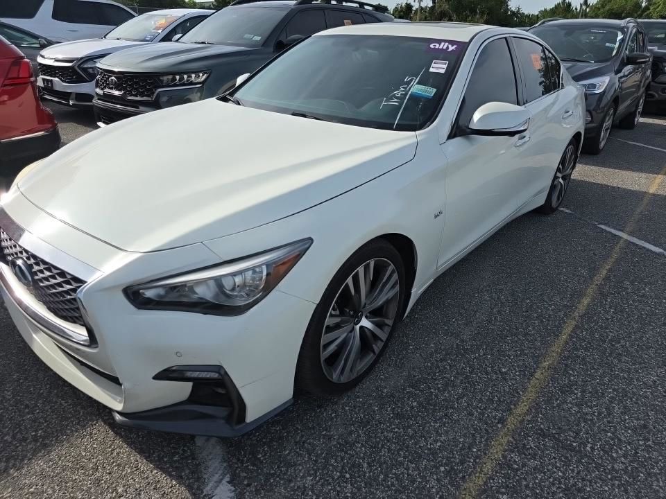 White 2019 INFINITI Q50 3.0t Luxe RWD Sedan Rear-Wheel Drive 7-Speed Automatic