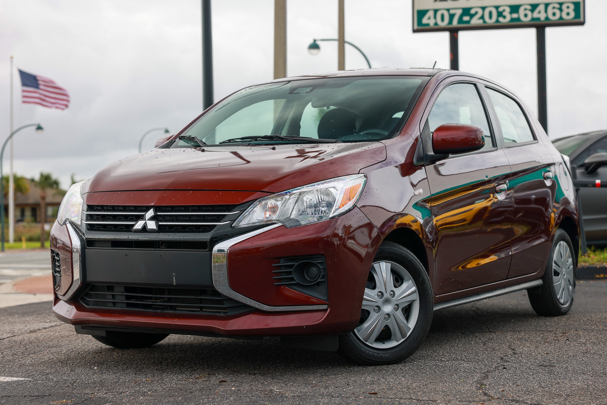 Red 2024 Mitsubishi Mirage ES FWD Hatchback Front-Wheel Drive Continuously Variable Transmission