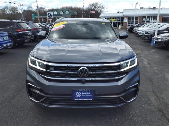 Certified 2020 Volkswagen Atlas Cross Sport SEL Premium R-Line with VIN 1V2TE2CAXLC217068 for sale in Bedford, MA