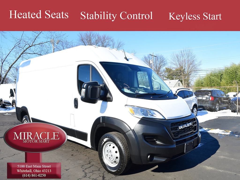 Used 2023 Ram Promaster Cargo Van High Roof Backup Camera Bluetooth V6 Van