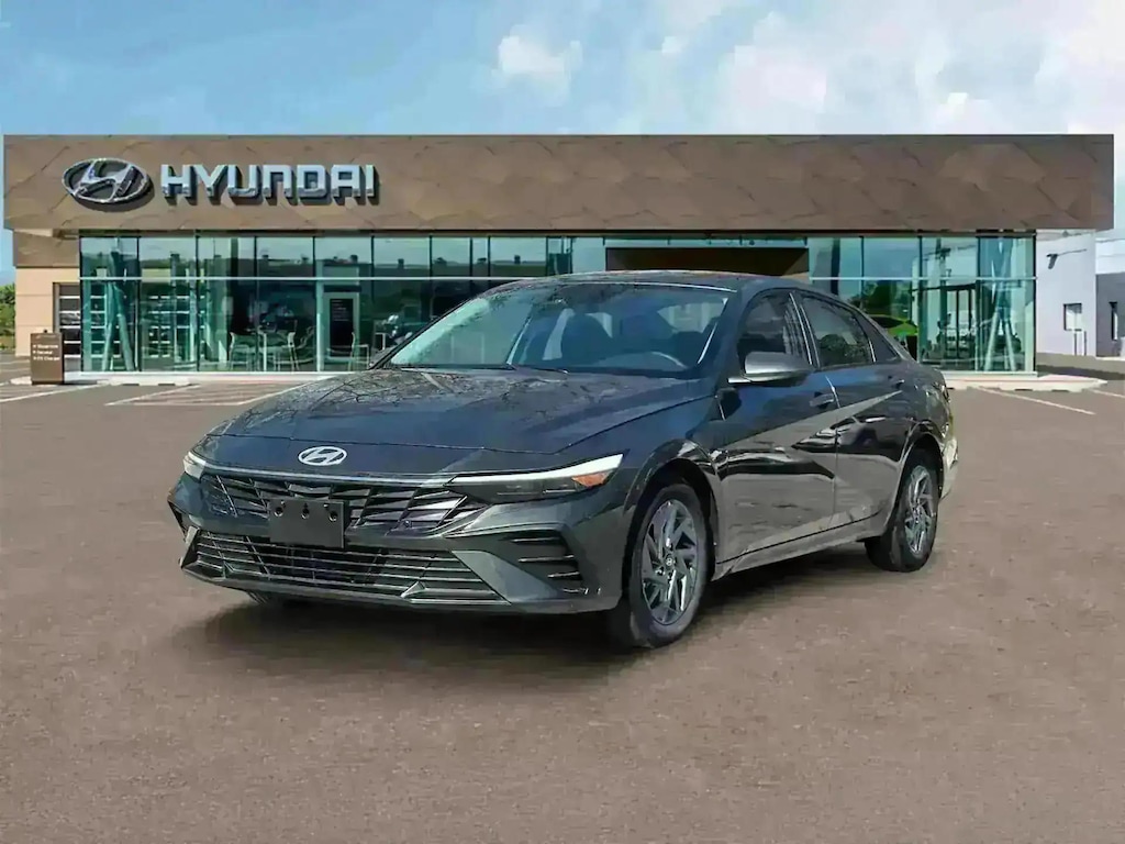 New 2025 Hyundai Elantra Hybrid Blue Sedan