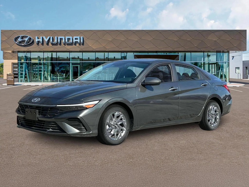 New 2025 Hyundai Elantra Hybrid Blue Sedan