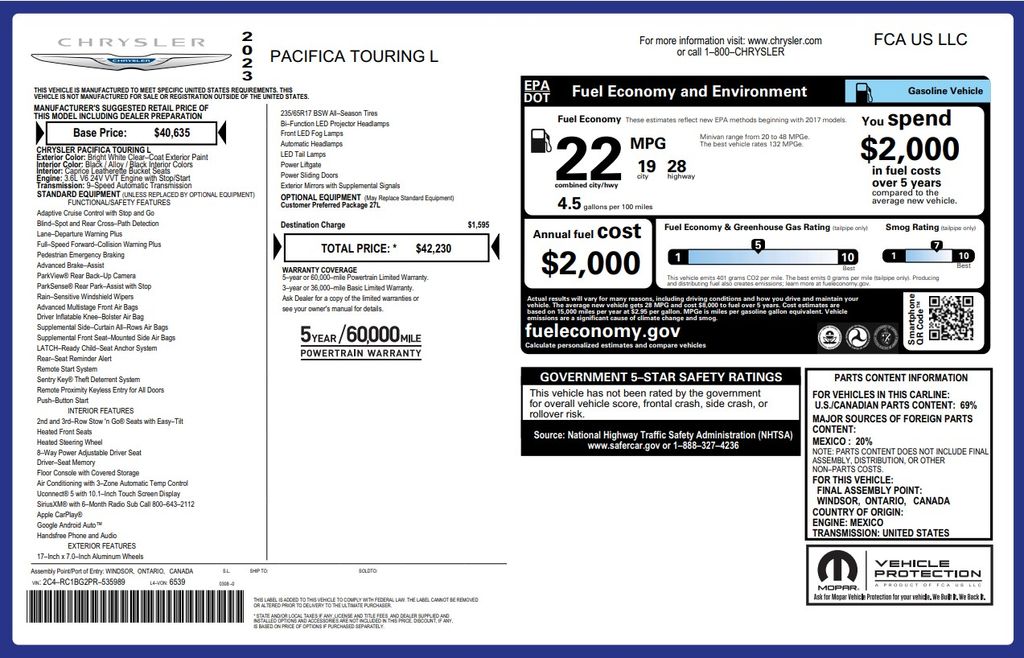 2023 Chrysler Pacifica Touring L - Photo 40