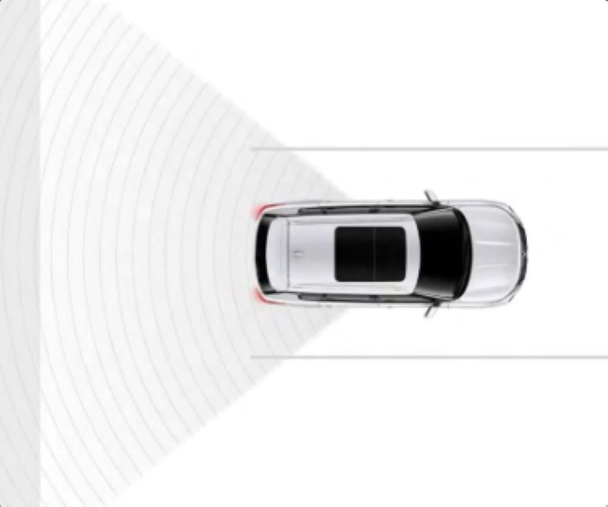 Top view diagram of the 2027 Eclipse Sportback EV's back sensors