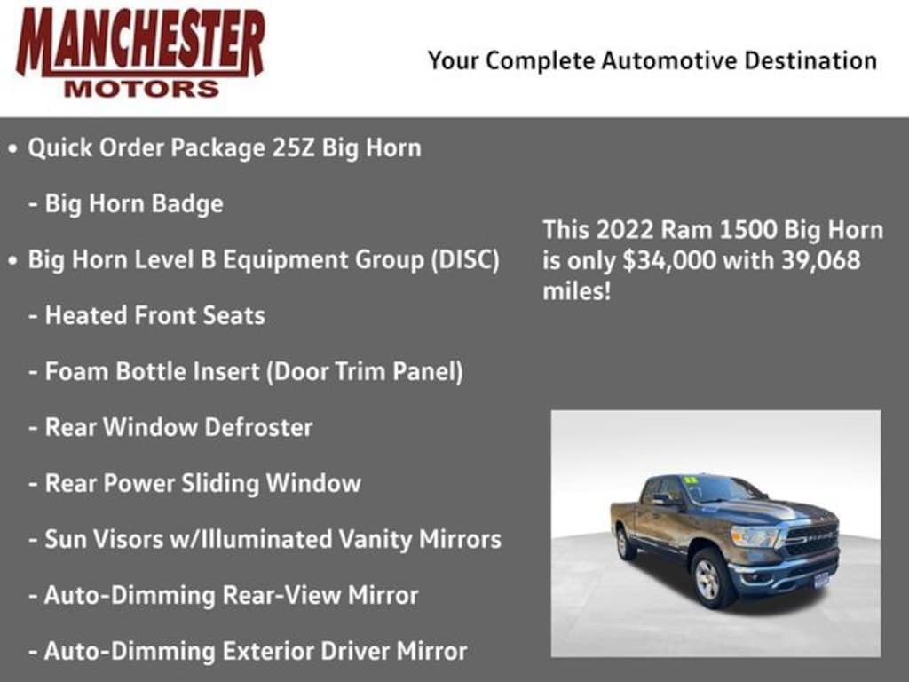 Used 2022 Ram 1500 Big Horn/Lone Star Truck Quad Cab