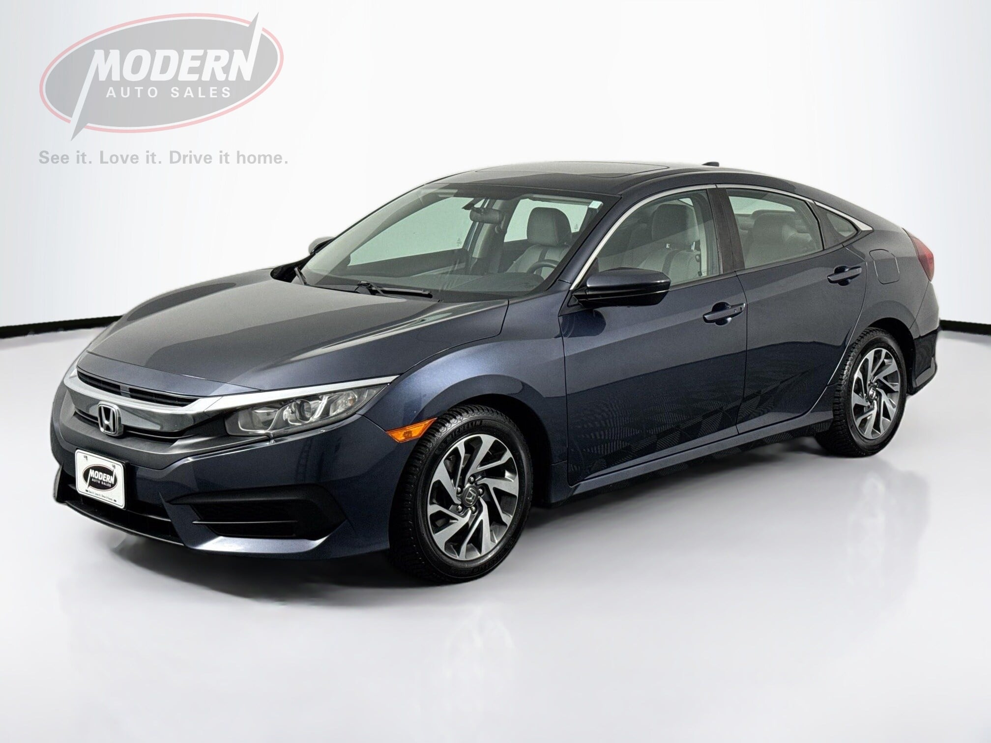 Blue 2017 Honda Civic Sedan Front-Wheel Drive Automatic