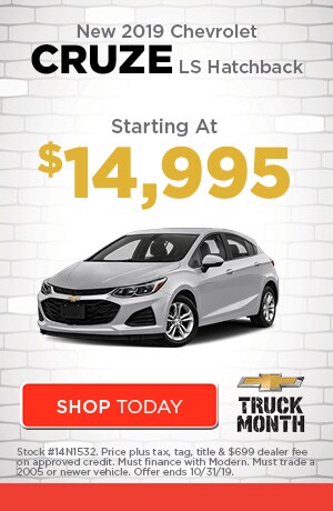 Current New Chevy Specials Available At Modern Chevrolet