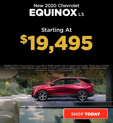 Current New Chevy Specials Available At Modern Chevrolet