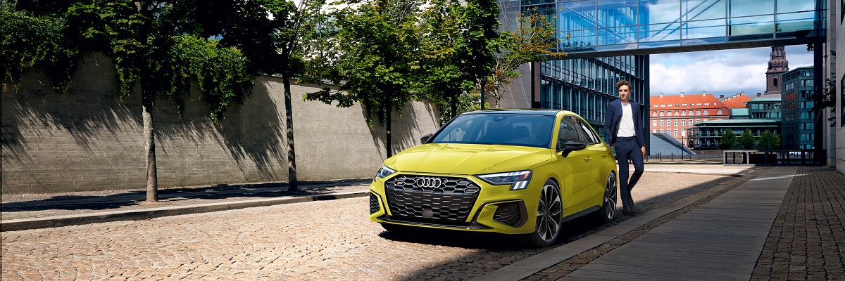 Audi S3 parked on a city street