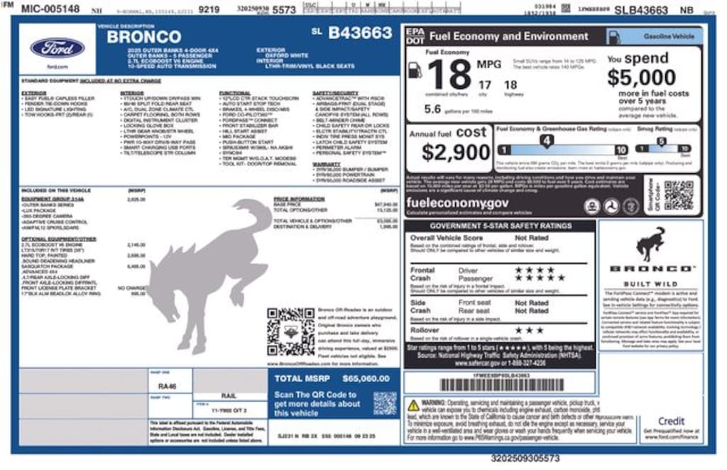 New 2025 Ford Bronco Outer Banks SUV