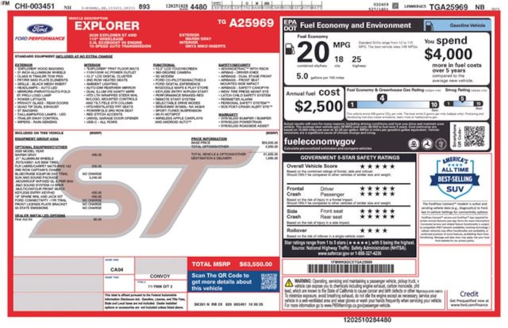 New 2026 Ford Explorer ST SUV