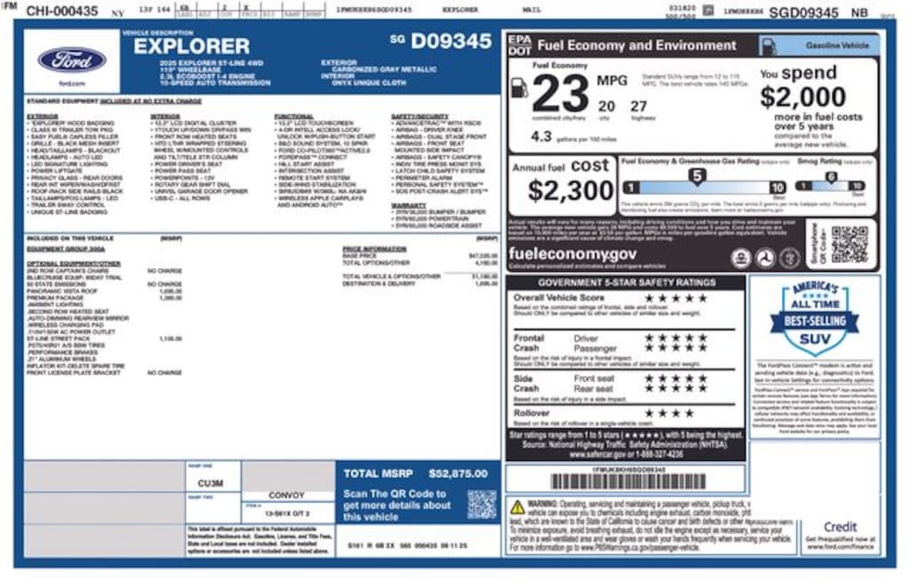 New 2025 Ford Explorer ST-Line SUV