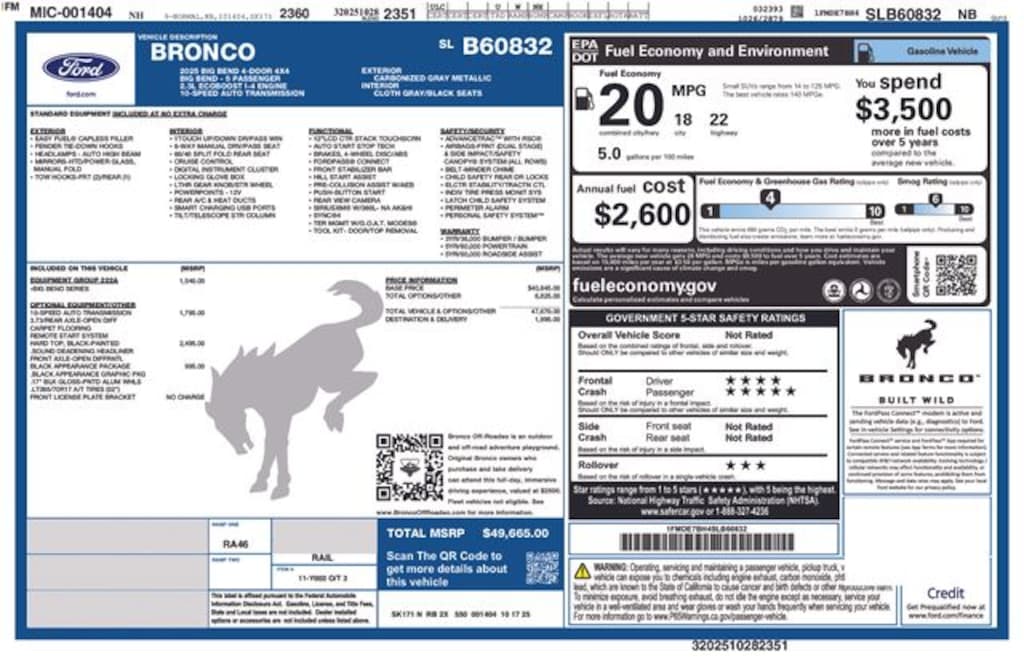 New 2025 Ford Bronco Big Bend SUV