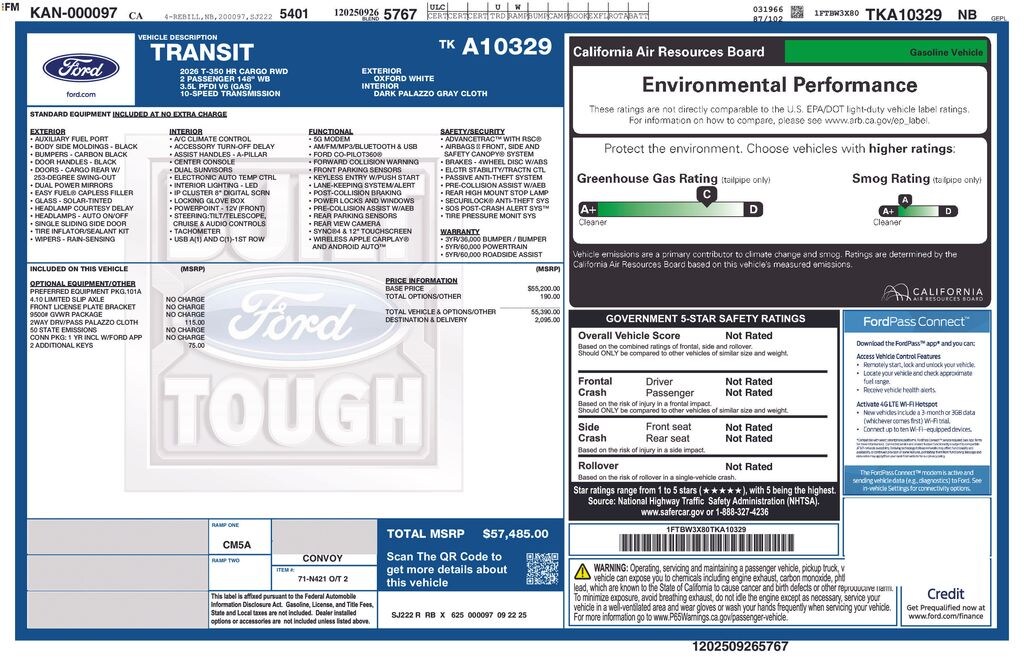 New 2026 Ford Transit-350 Base Cargo Van