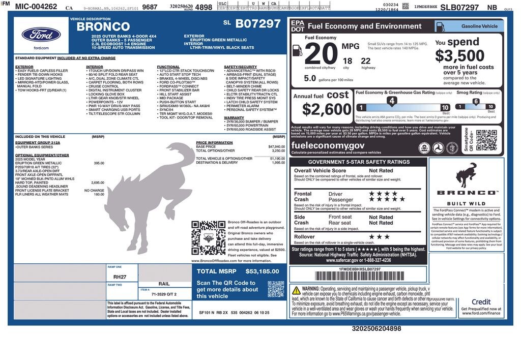 Used 2025 Ford Bronco Outer Banks SUV