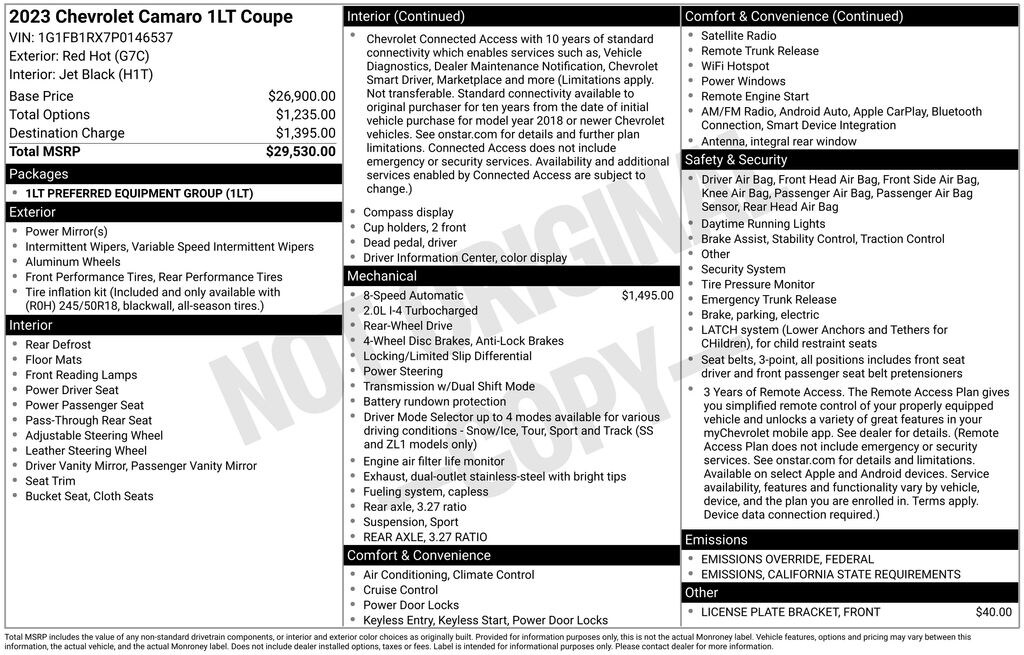 Used 2023 Chevrolet Camaro 1LT Coupe