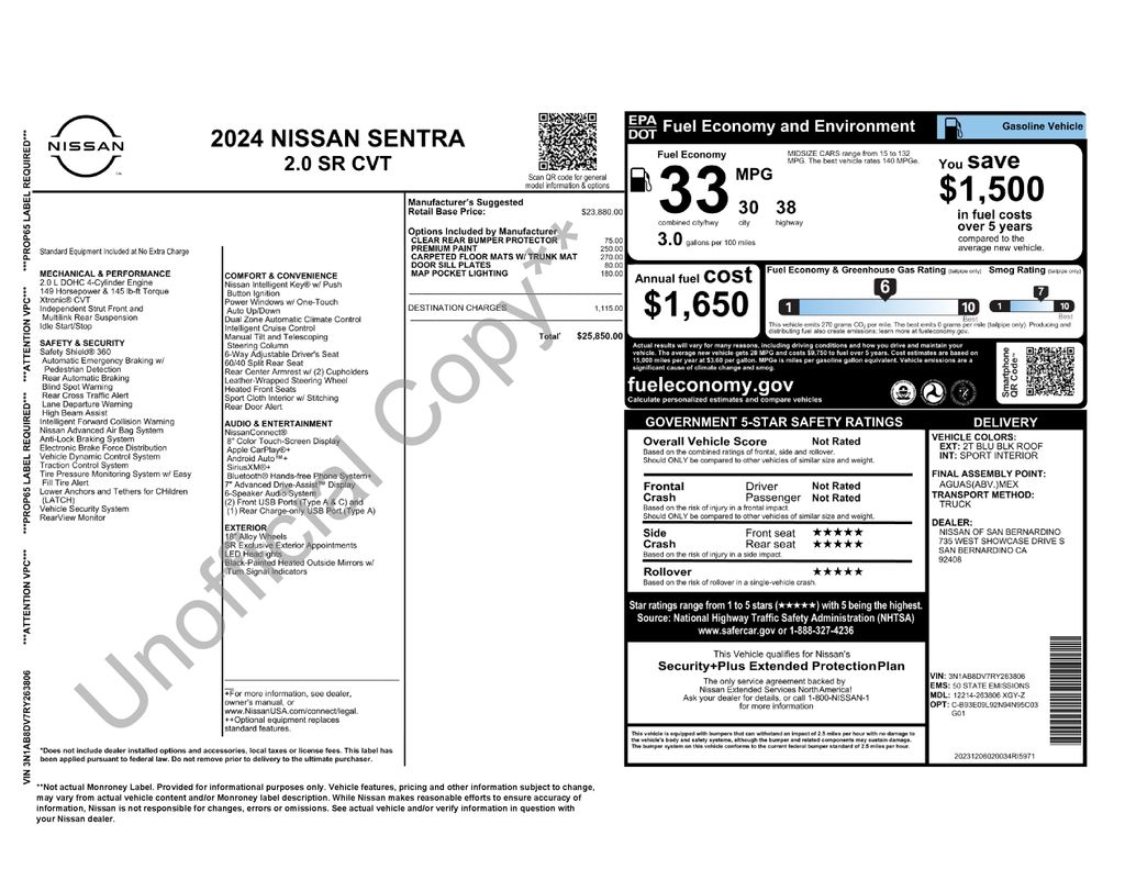 2024 Nissan Sentra SR photo 2