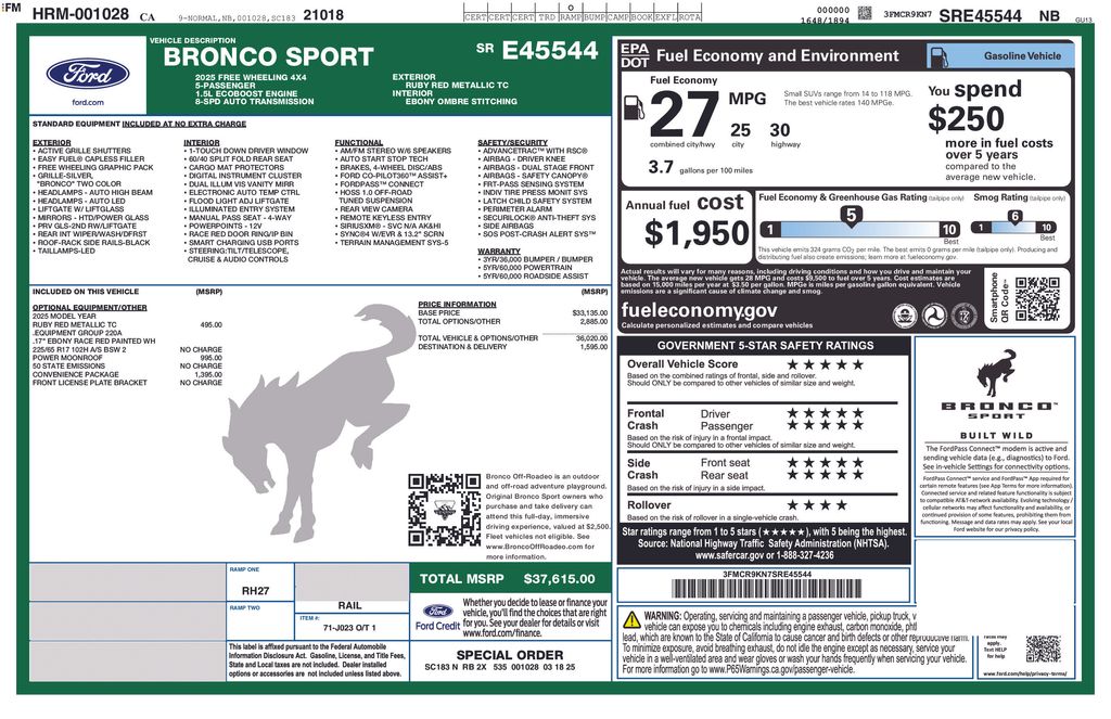 2025 Ford Bronco Sport Free Wheeling