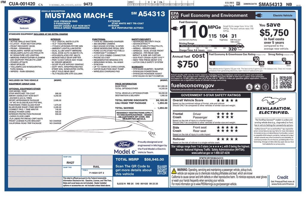 New 2025 Ford Mustang Mach-E Premium SUV