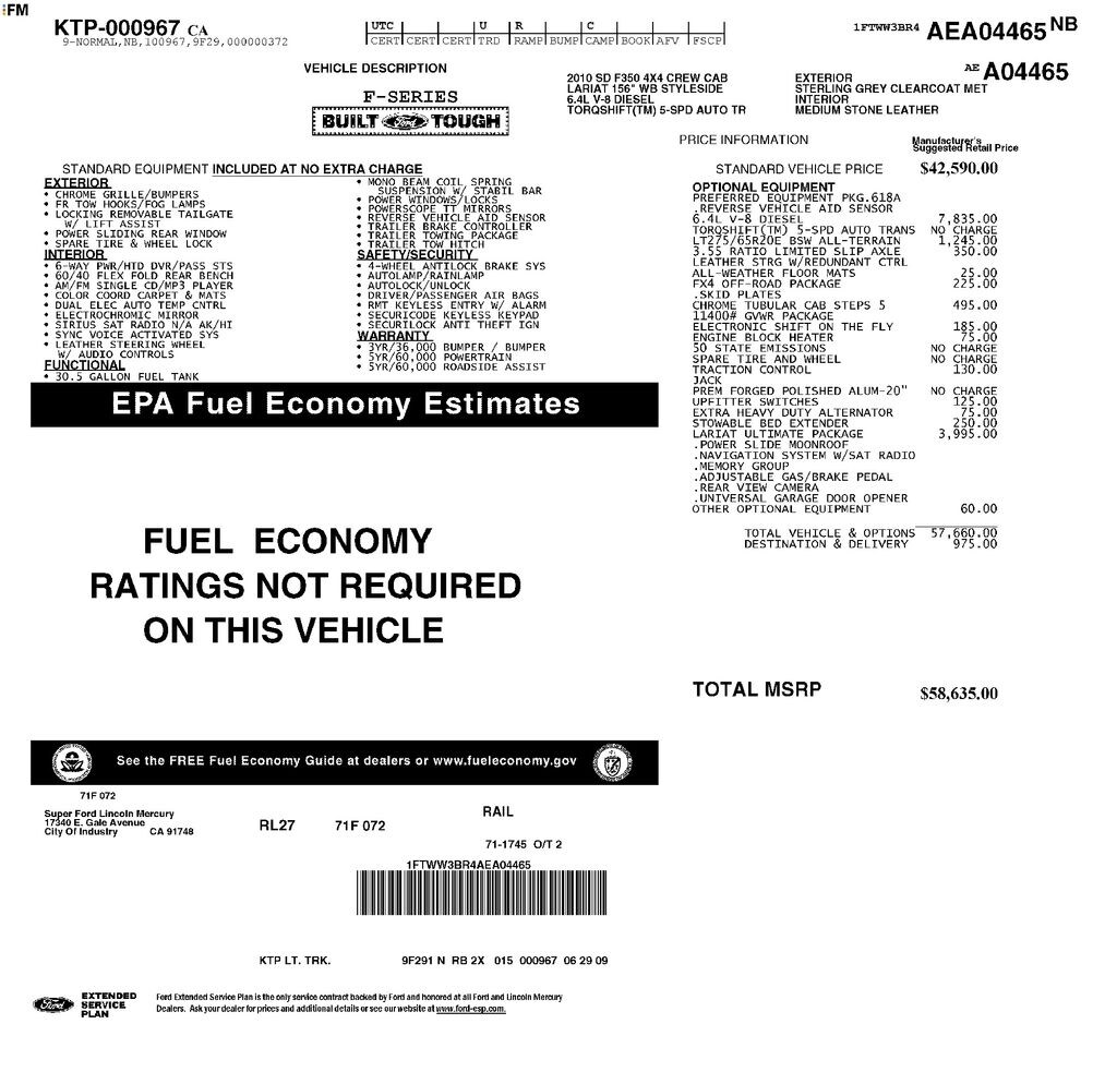 Used 2010 Ford F-350SD Lariat Truck