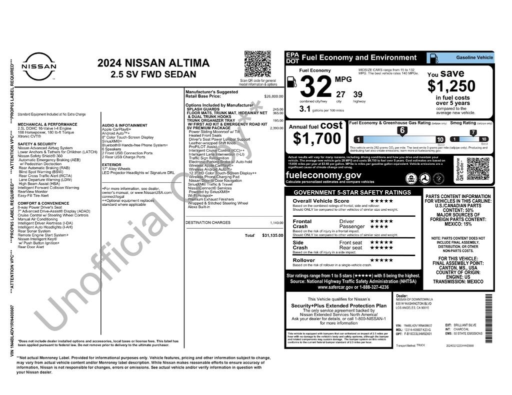 Used 2024 Nissan Altima 2.5 SV Sedan