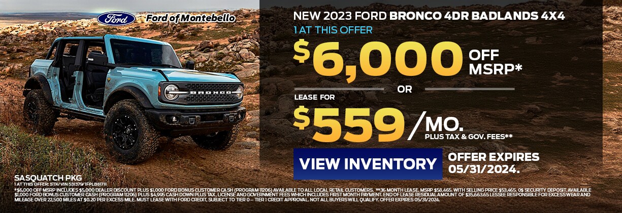 New Bronco Sport special in Montebello