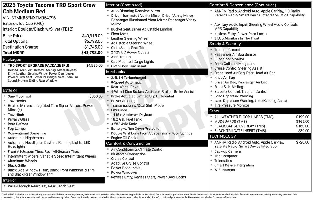 2026 Toyota Tacoma TRD Sport photo 2