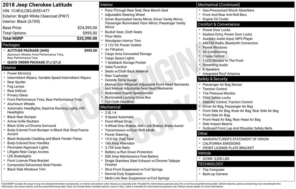 Used 2018 Jeep Cherokee Latitude SUV