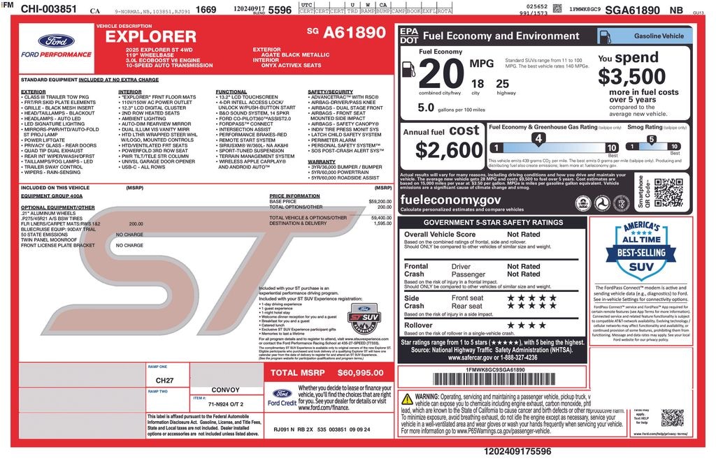 Used 2025 Ford Explorer ST SUV